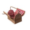 Cesta Para Pic Nic Vime Forrado Com Xadrez Vermelho Para 2 Pessoas - 3