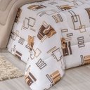 Ver imagem 2 de Edredom King Quality Estampado Dupla Face 100% Algodão Fio Penteado 1 Peça - Avelã