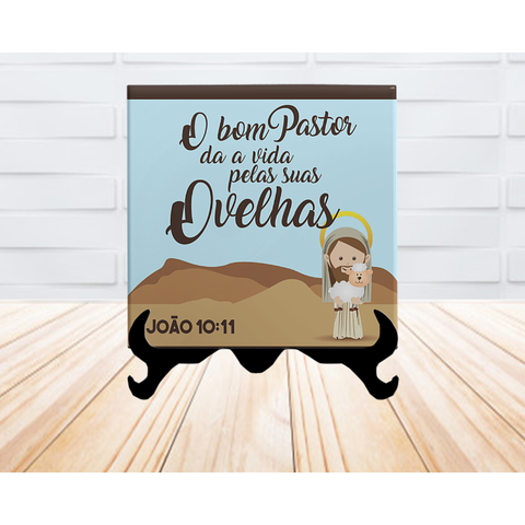 Porta Retrato Pastor Decorativo em Azulejo Personalizados