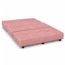 Ver imagem 4 de Puff Cama Dobravel 130cm Casal com Rodízios e Almofadas Cor: Suede Rosa
