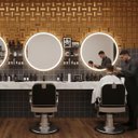 Ver imagem 2 de Pastilha Vidro Adesiva Parede Cozinha Banheiro Sala Lavanderia Salao Barbearia Obra Reforma Espelhad