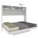 Ver imagem 4 de Cama Articulada de Casal Horizontal com Nichos e Prateleiras CM8043 Branca - Tecnomobili