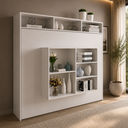 Ver imagem 3 de Cama Articulada de Casal Horizontal com Nichos e Prateleiras CM8043 Branca - Tecnomobili