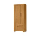 Ver imagem 2 de Guarda-Roupa Solteiro 3 Portas 2 Gavetas com Pés Saint Marrom/Carvalho Americano