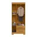 Ver imagem 6 de Guarda-Roupa Solteiro 3 Portas 2 Gavetas com Pés Saint Marrom/Carvalho Americano