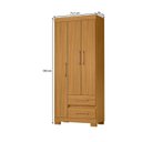 Ver imagem 3 de Guarda-Roupa Solteiro 3 Portas 2 Gavetas com Pés Saint Marrom/Carvalho Americano