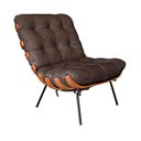 Ver imagem 1 de Poltrona Decorativa Laura 65cm Couro Cinza - Sallar Home