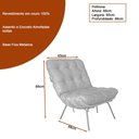Ver imagem 3 de Poltrona Decorativa Laura 65cm Couro Cinza - Sallar Home