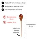 Ver imagem 3 de Kit 5 Peças Colher de Pau Madeira Modelo Índio 44 cm