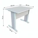 Ver imagem 3 de Mesa de Escritório com Pés de Ferro 120x60cm Studio Branco/Cristal