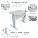 Ver imagem 4 de Mesa de Escritório com Pés de Ferro 120x60cm Studio Branco/Cristal