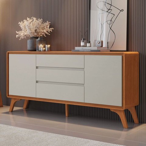 Balcão Buffet Ares 2 Portas 3 Gavetasnaturalle/off White - Mavaular