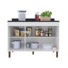 Balcão de Cozinha Karen 120cm com Tampo 3 Portas Branco - Peternella Móveis - 2