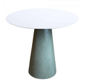 Ver imagem 1 de Mesa de Apoio Cone Cimento Queimado - Tampo Laqueado 60cm Altura 60cm - Branco