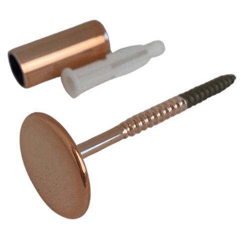 Pino Metal 3cm Rose Bucha Plástica 7mm Espelho de Parede Fixador Duler 