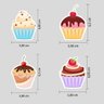 Adesivo Destacável Cupcakes - Cartela com 50 unidades - 3