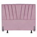 Ver imagem 2 de Cabeceira Estofada Solteiro 90 Cm Lizza em Suede com Frame:rosa