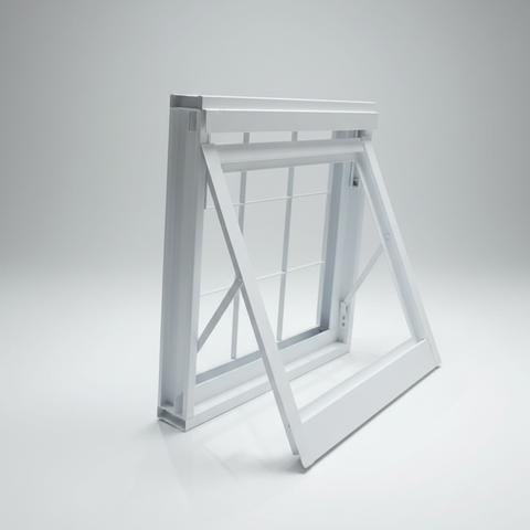 Vitro Banheiro 50x50 Aço Reforçado com Grade de Proteção sem Vidro - Branco