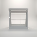 Ver imagem 2 de Vitro Banheiro 50x50 Aço Reforçado com Grade de Proteção sem Vidro - Branco