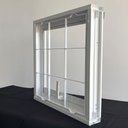 Ver mais imagens de Vitro Banheiro 50x50 Aço Galvanizado Janela com Grade de Proteção sem Vidro Branco Lh Móveis