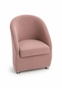 Ver imagem 1 de Cadeira Poltrona Lua Arredondada Tila Suede – para Sala, Escritório, Jantar e Penteadeira Cor Rose