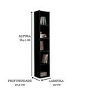 Ver imagem 3 de Estante Livreiro com Prateleiras Janaína Kit 3 Unid Preto