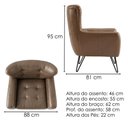 Ver imagem 6 de Poltrona Decorativa Malta Pes Ferro Courino Tcs 729 Moll