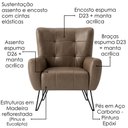 Ver mais imagens de Poltrona Decorativa Malta Pes Ferro Courino Tcs 729 Moll