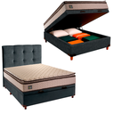Ver imagem 1 de Cama Box Bau com Colchão Casal D45 Belmont Hellen + Cabeceira Cinza