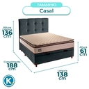 Ver imagem 3 de Cama Box Bau com Colchão Casal D45 Belmont Hellen + Cabeceira Cinza