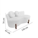 Ver mais imagens de Namoradeira Sofá Feijão Lounge Orgânica Couro Branco