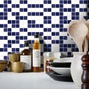 Ver imagem 1 de Papel de Parede Pastilha Clássica Mix - Várias Cores - Branco e Azul