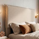 Ver imagem 2 de Cabeceira para Cama Box King Size Virella 195cm Moderna com Frame Linho Bege - Desk Design