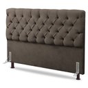 Ver imagem 1 de Cabeceira Cama Box Casal Lylla 140cm Capitonê com Frame Linho Cacau - Abmaza