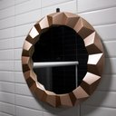 Ver imagem 2 de Espelho Decorativo Redondo com Moldura de Plastíco 3D Rosê 55x55 cm - D’Rossi
