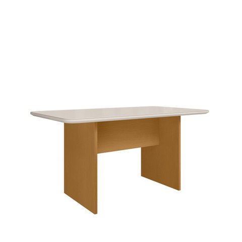 Mesa Cairo 160x90 Tp MDF/Vd Marrom/Nature/Off White
