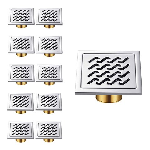 Ralo Inox 10x10 Banheiro Kit 10 Uni Lavabo Anti Odor Anti Inseto Cozinha Quintal Seguro Higienico Re
