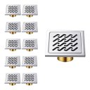 Ver imagem 1 de Ralo Inox 10x10 Banheiro Kit 10 Uni Lavabo Anti Odor Anti Inseto Cozinha Quintal Seguro Higienico Re