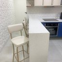 Ver imagem 2 de Banqueta Olivia Altura para Bar e Cozinha Dourado Fosco com Assento Confortável Cor Off White Encost