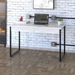 Mesa Escritório Office Estilo Industrial 1,10 M C/ 2 Gavetas - 2