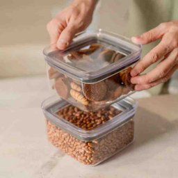 Pote Hermético Organizador 1 L Linha Block Natural ou - 4