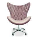 Ver imagem 1 de Poltrona Egg Slim Rosê Jolie Brilho Base Giratória com Rodinhas