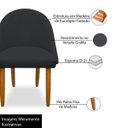 Ver imagem 6 de Cadeira Decorativa Estofada Para Sala Recepção Cozinha Lua Star Veludo Cinza Escuro Do Lar Móveis e
