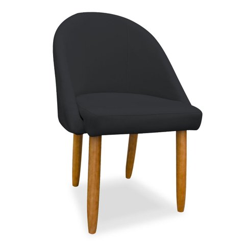 Cadeira Decorativa Estofada Para Sala Recepção Cozinha Lua Star Veludo Cinza Escuro Do Lar Móveis e 