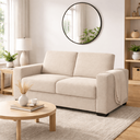 Ver imagem 1 de Sofá 3 Lugares Namoradeira Sala Estar Confortável Recepção Moderno Sofisticado Linho:Linho Bege