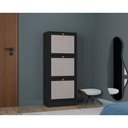 Ver imagem 2 de Kit 2 Sapateiras Tropical 3 Portas Multiuso Vertical - 1 Preto e 1 Branco - Poquema