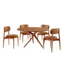 Ver imagem 2 de Conjunto Sala de Jantar Mesa Hope Tampo 120cm Redondo Laminado e 4 Cadeiras Hope Soft Marrom/Star PU