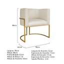 Ver imagem 4 de Kit Divã Luna 140cm Lado Esquerdo e 02 Poltronas Base de Ferro Dourado Linho
