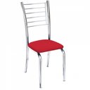 Ver imagem 2 de Kit 4 Cadeiras Iara Cromada Para Cozinha Vermelho