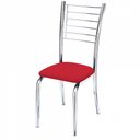 Ver imagem 3 de Kit 4 Cadeiras Iara Cromada Para Cozinha Vermelho